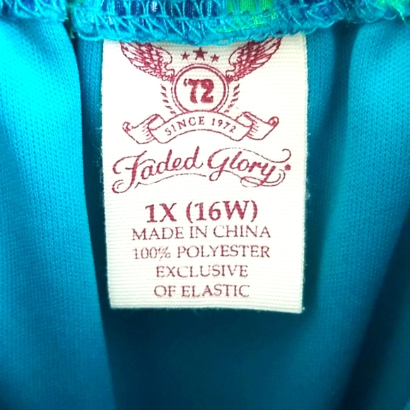Sundress maxi blue green ruffle lined top slits adj straps elastic waist 1X - Picture 11 of 11
